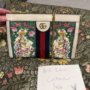 Gucci Japan exclusive, leather sherry line bag with bunny design.